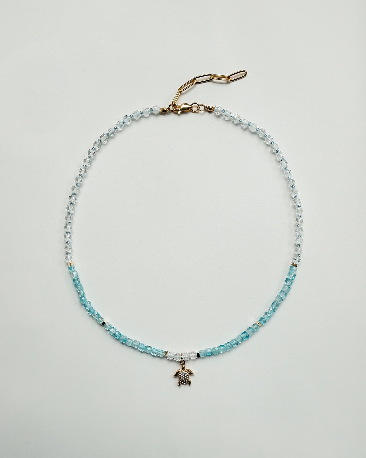 Aquamarine bead necklace